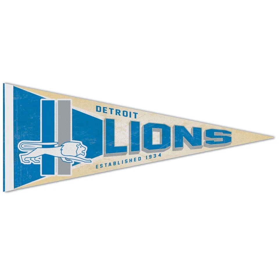 DETROIT LIONS CLÁSICO RETRO LOGO ROLL UP FIELTRO BANDERÍN 12"x30" NUEVO WINCRAFT 👀🏈 Foto 1 de 1