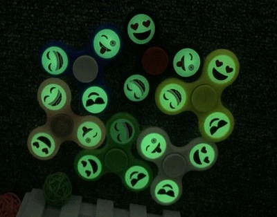 Hand Spinner with Glow in the Dark Emoji Pocket Gear Gyro Tri Fidget Party Favor - Image 1 of 4