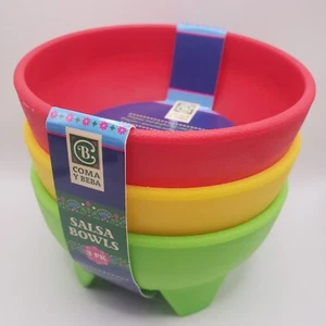 Coma Y Beba 3 Pack Salsa Dip Snack Party Serving Bowls 10.8 Oz BPA Free - Picture 1 of 4