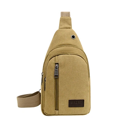 Men's Causal Sports Canvas Sling Bag Chest Shoulder Fanny Pack Cross Body Pouch - Image 1 of 4