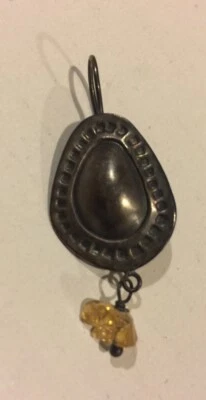 ❤️Silpada Oxidada Esterlina (PENDIENTE ÚNICO) Gancho Perforado Cuelga Citrino W1192 Foto 1 de 4