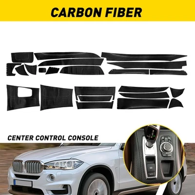For BMW X5 X6 2008-2014 Center  Center Control Console Bezel Carbon Fiber 3D PVC - Image 1 of 4