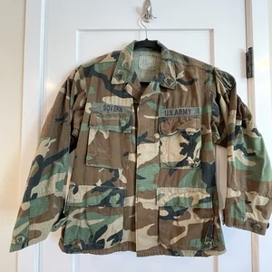 Woodland Camo BDU Small X-Short Hot Weather Combat Coat Ripstop Military Vintage - Bild 1 von 8