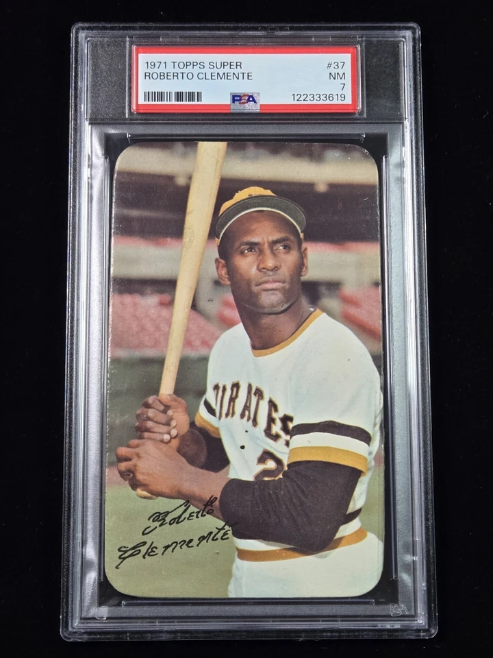 1971 Topps Super #37 Roberto Clemente Pirates PSA 7 Graded Baseball Card Pirates - Image 1 of 4