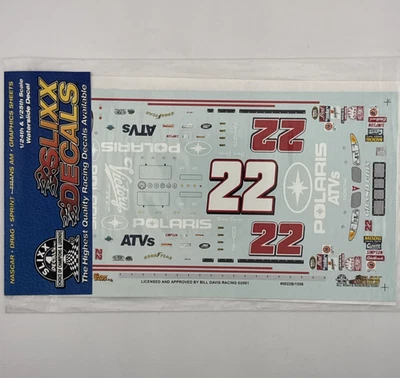 Slixx 1556 #22 Polaris ATVs 2000-Ward Burton 1/24 waterslide Nascar decal - Image 1 of 4