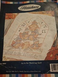 Herrschners Joy To The World  Lap Quilt Kit #500007   Quilt & Yarn Only - Picture 1 of 2