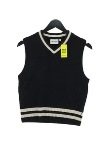 Carhartt Women's Jumper S Black Striped Wool with Nylon V-Neck Vest - Picture 1 of 6