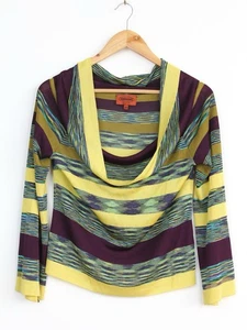Top Missoni vintage anni 90 multicolore collo largo manica lunga, taglia 42 - Foto 1 di 7