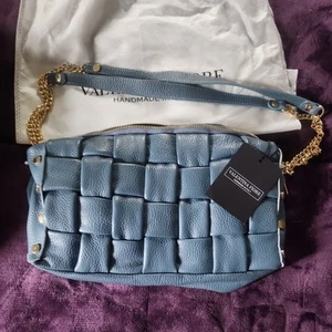 VALENTINA FIORE ITALY: WOVEN SOFT SMOOTH LEATHER SATCHEL.TAUPE. ORG$350 SALE$169 - Picture 1 of 5