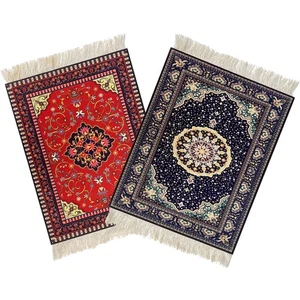 Alfombra Alfombrilla de Ratón, Paquete de 2 Alfombras Tejidas Estilo Bohemio Alfombra Alfombrilla de Ratón para Decoración de Mesa - Imagen 1 de 6