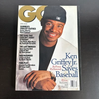 KEN GRIFFEY JR. VINTAGE GQ MAGAZINE (APRIL 1996) NO LABEL Foto 1 de 4