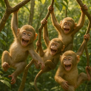 Smiling Monkeys Digital Download, Funny Wildlife Photography Print, Wall Art - Picture 1 of 1