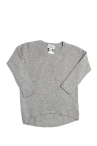 Autumn Cashmere Kid Round Neck Long Sleeves High Low Hem Sweater Gray Size 10 - Picture 1 of 5