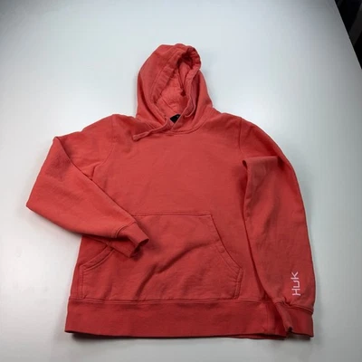 Huk Hooded Sweatshirt Womens Small Coral Hoodie  Pullover Cotton - Image 1 of 4