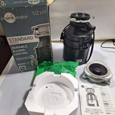 Insinkerator Badger 5XL 1/2 HP Garbage Disposal NEW Open Box - Image 1 of 4