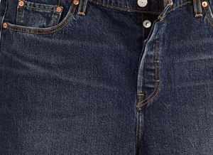 Levi's Womens Red Tag 501 Original Shorts High Rise Dark Blue Wash Demin 24W - Picture 1 of 3