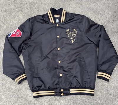 Куртка мужская Milwaukee Bucks атласная стартовая размер XL Black Label NBA баскетбол 75-е - Изображение 1 из 4