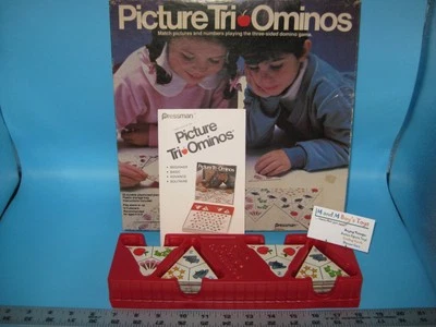 Vtg 1980 Pressman PICTURE TRI-OMINOS Game with Box and Instructions ~COMPLETE~ - Image 1 of 4