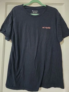 Columbia T Shirt Mens Large Blue Crew PFG Short Sleeves Fishing Outdoors Logo - Bild 1 von 4