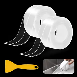 2 Rolls White Caulk Tape Waterproof Self Adhesive, Toilet Caulking Sealant Tape, - Picture 1 of 12