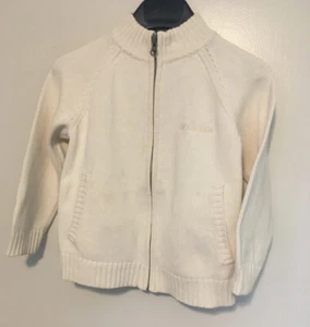 Gap Kids Boys Full Zip Sweater Jacket Cardigan Top Cotton 110 cm 5T White  - Picture 1 of 7