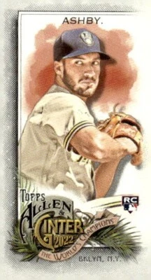 2021 Topps Allen & Ginter Mini #174 Aaron Ashby RC Milwaukee Brewers - Image 1 of 2