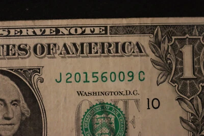 [JUNE 9, 2015] ONE DOLLAR FANCY BIRTHDAY NOTE  SN J 20156009 C - Image 1 of 3