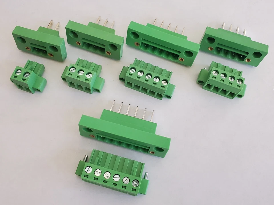 2sets Panel Mount 5.08mm pitch Pluggable/Solder Terminal Block w/ Screw Lock - Image 1 of 1