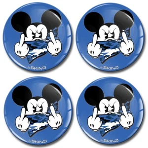 4 x 60 mm Silikon Aufkleber für Radnabenkappen Nabenkappen blau schwarz Gel - Bild 1 von 3
