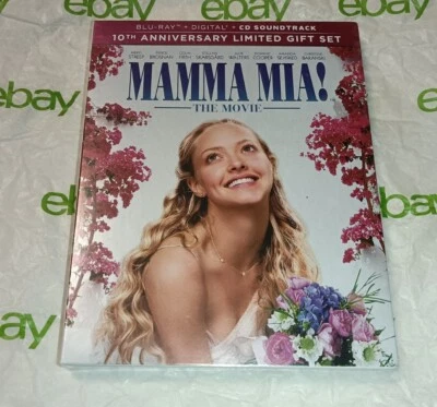 MAMMA MIA! [10th Anniversary Edition] [Blu-ray, 2018] NEW Sealed + CD Soundtrack Foto 1 de 2