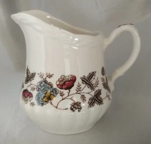 W.H. GRINDLEY "Old Chelsea" (Tunstall, England) Ironstone Floral Creamer Pitcher - Picture 1 of 6