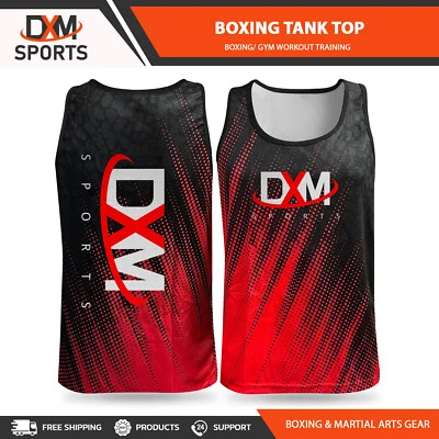 DXM Boxing Vest Sleeveless Tank Top Jersey Fight Boxing Martial Arts Gym Workout - Image 1 of 4