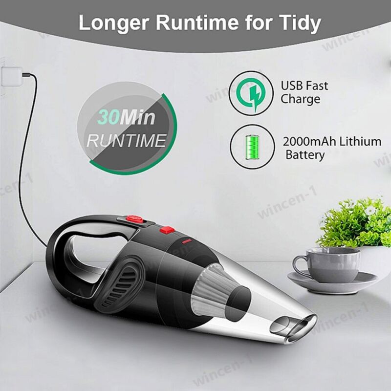 Retail 120W Portable Cordless Handheld Car Vacuum Cleaner Wet&Dry Duster Strong Suction