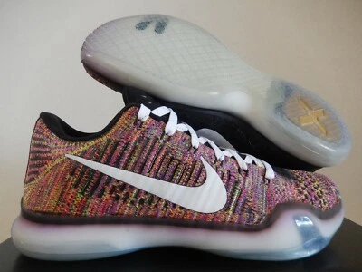 NIKE KOBE X 10 ELITE LOW FLYKNIT "MULTI COLOR" BLACK-WHITE SZ 9.5 [802817-903] - Image 1 of 4