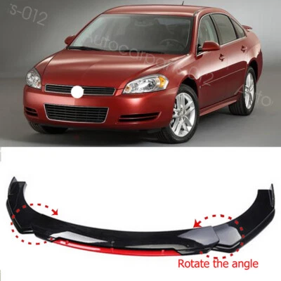 For Chevrolet Impala Universal Front Bumper Lip Spoiler Splitter Gloss Black Red Foto 1 de 4