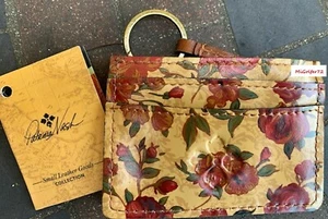 Patricia Nash NWT Varenna Leather ID Case w/ Key Chain Tan Rosso Fiore #P422341 - Picture 1 of 4