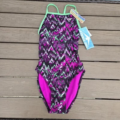 TYR The Finals Youth Girl Funhouse Swimsuit Flutterback No Foil Size 22 New - Image 1 of 4