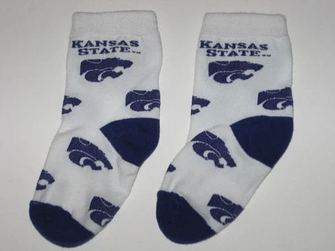 Kansas State Wildcats Team Logo Cotton Baby Booties First Pair Of Socks FREE S&H Cover