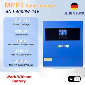 4000W Off Grid Hybrid Solar Wechselrichter MPPT 100A 230V Reine Sinuswelle WIFI - Bild 1 von 13