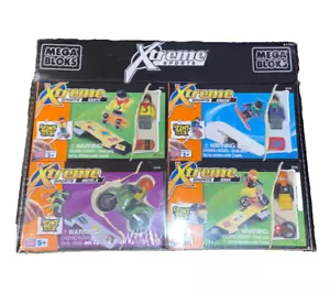 4 x MEGA BLOKS XTREME SPORTS TOY SET MOTO X BMX SKATEBOARD SNOWBOARD BRAND NEW - Picture 1 of 5