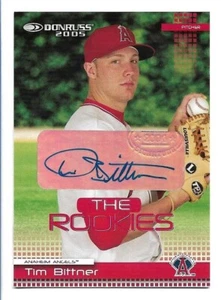 Tim Bittner 2005 Donruss The Rookies 2004 autógrafo #31 Angels automático radiocontrol - Imagen 1 de 2