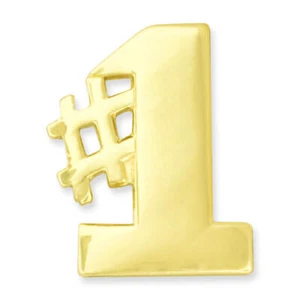 PinMart's Gold Number One #1 Hashtag Lapel Pin - Picture 1 of 3