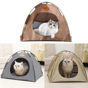Pet Tent House with Soft Bed Pad Cat And Puppy Indoor Play Tent - Picture 1 of 10