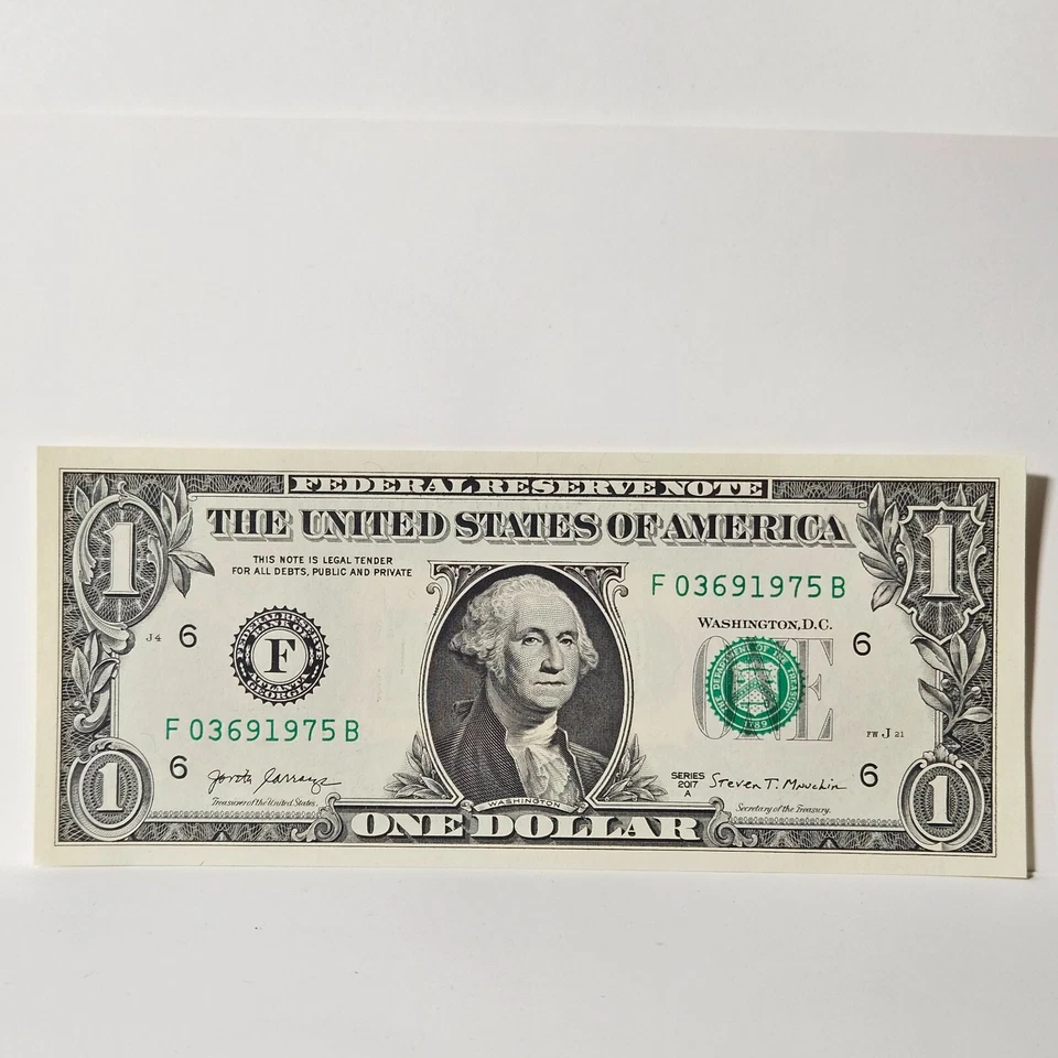 $1 Birthday Note One Dollar Bill F03691975B Uncirculated ( Trailing Year 1975 ) - Image 1 of 1
