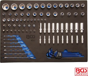 BGS Tools 90Pc Socket Set inc Spanners Bits Keys in Foam Tray Imperial 4020 - Picture 1 of 2