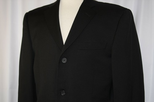 Giacca Burberry London tg 40 regular nero blazer doppio ventilato lana super 100s