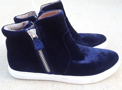 Tênis Kenneth Cole Gentle Souls Carole com zíper veludo azul tamanho 9,5M MSRP $120 - Imagem 1 de 4