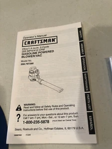 Operator's Manual Craftsman Gasoline Powered Blower/Vac Model 358.794732 #F27 - Picture 1 of 1