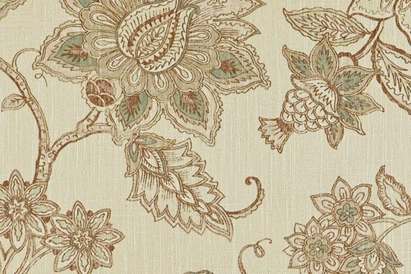 Belle Maison CELINE NATURAL Linen Blend Beige Drapery Uph Print Fabric - Image 1 of 1