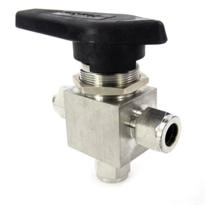 Parker 8A-MB8XPFA-SSP 1/2" 3-Way Stainless Steel Mini Ball Valve - Picture 1 of 3